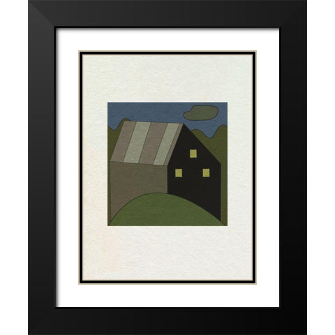 Mountain Houses V Black Modern Wood Framed Art Print with Double Matting by Wang, Melissa
