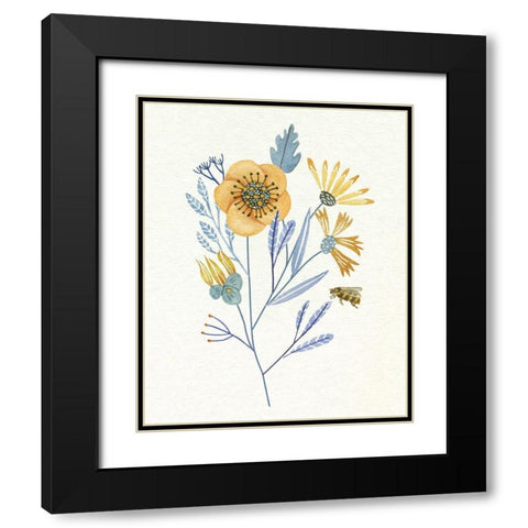 Honey Bees IV Black Modern Wood Framed Art Print with Double Matting by Wang, Melissa