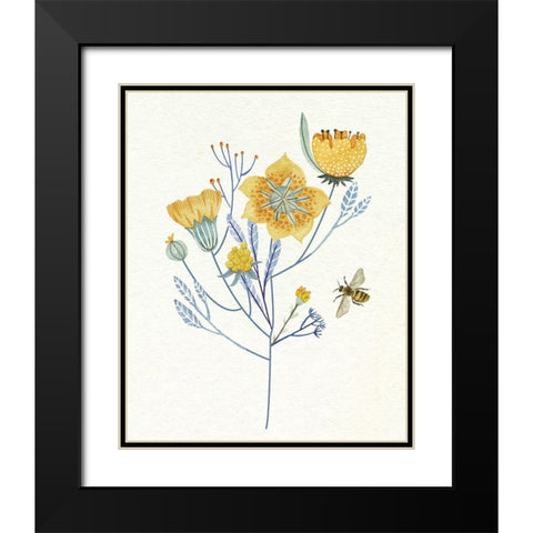 Honey Bees VI Black Modern Wood Framed Art Print with Double Matting by Wang, Melissa