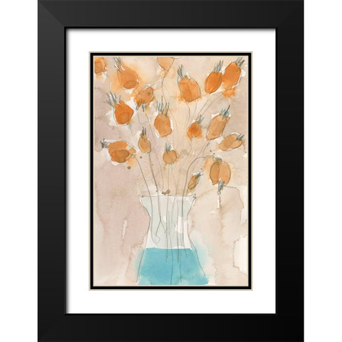 Poppy Vase I Black Modern Wood Framed Art Print with Double Matting by Dixon, Samuel