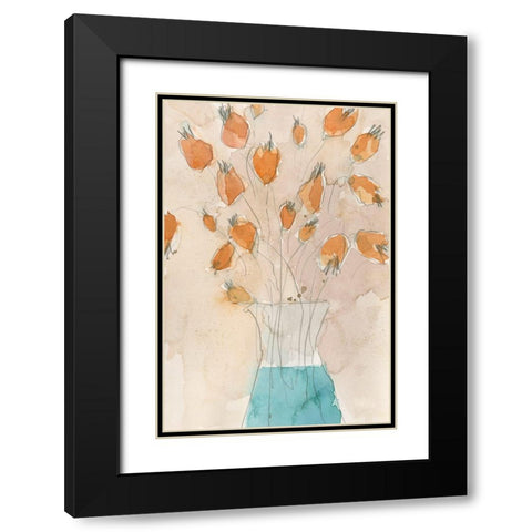 Poppy Vase II Black Modern Wood Framed Art Print with Double Matting by Dixon, Samuel