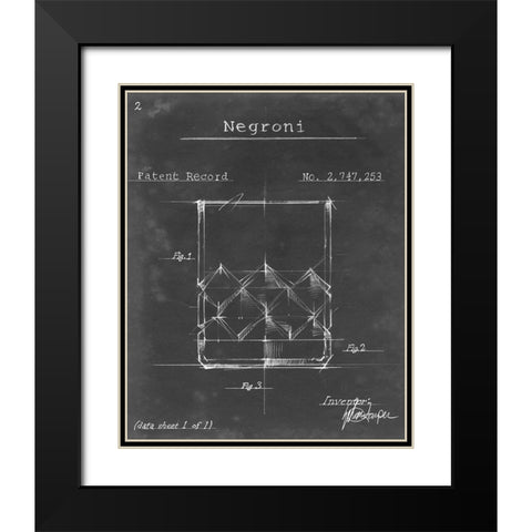 Barware Blueprint IX Black Modern Wood Framed Art Print with Double Matting by Harper, Ethan