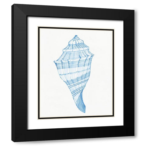 Blue Shell II Black Modern Wood Framed Art Print with Double Matting by OToole, Tim