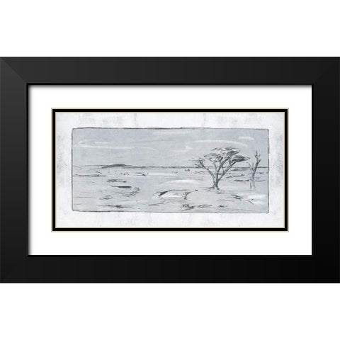 Snowy Land II Black Modern Wood Framed Art Print with Double Matting by Wang, Melissa