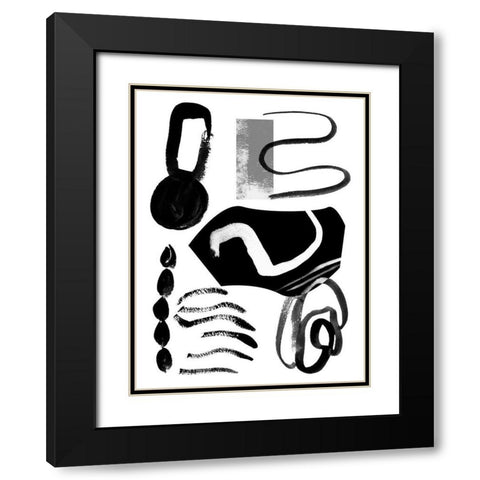 Memory Impressions III Black Modern Wood Framed Art Print with Double Matting by Wang, Melissa