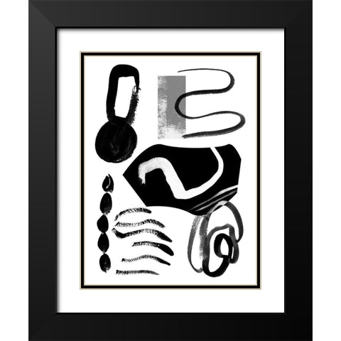 Memory Impressions III Black Modern Wood Framed Art Print with Double Matting by Wang, Melissa