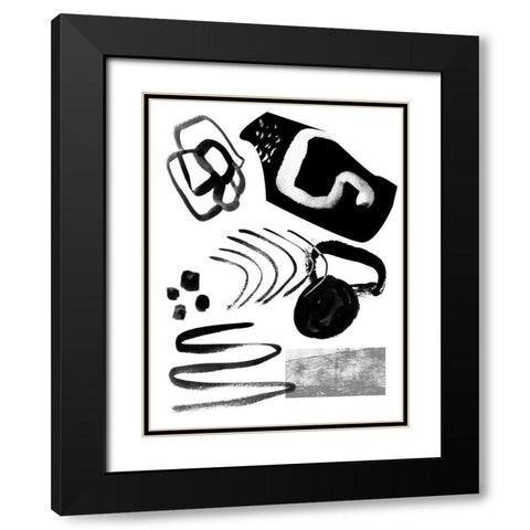 Memory Impressions V Black Modern Wood Framed Art Print with Double Matting by Wang, Melissa