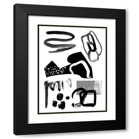 Memory Impressions VI Black Modern Wood Framed Art Print with Double Matting by Wang, Melissa