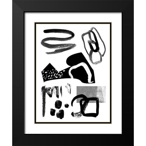 Memory Impressions VI Black Modern Wood Framed Art Print with Double Matting by Wang, Melissa