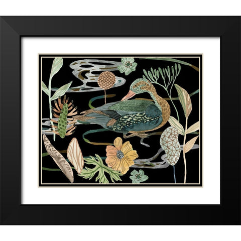 Duck in River I Black Modern Wood Framed Art Print with Double Matting by Wang, Melissa