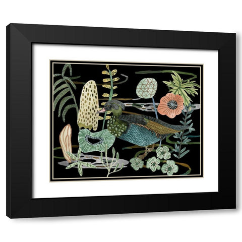 Duck in River II Black Modern Wood Framed Art Print with Double Matting by Wang, Melissa
