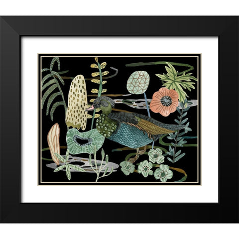 Duck in River II Black Modern Wood Framed Art Print with Double Matting by Wang, Melissa