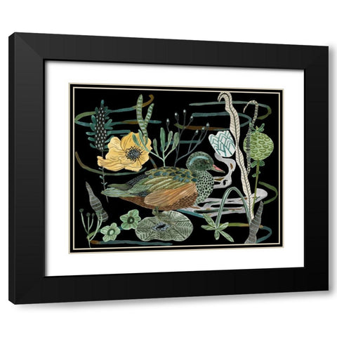 Duck in River III Black Modern Wood Framed Art Print with Double Matting by Wang, Melissa