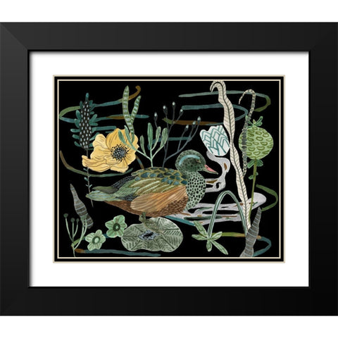 Duck in River III Black Modern Wood Framed Art Print with Double Matting by Wang, Melissa