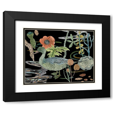 Duck in River IV Black Modern Wood Framed Art Print with Double Matting by Wang, Melissa