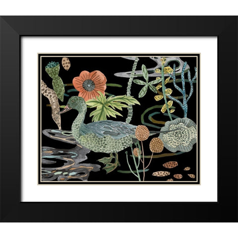 Duck in River IV Black Modern Wood Framed Art Print with Double Matting by Wang, Melissa