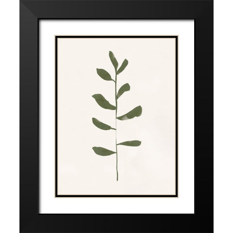 Minimal Sprig I Black Modern Wood Framed Art Print with Double Matting by Barnes, Victoria