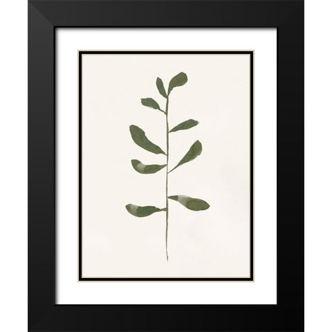 Minimal Sprig II Black Modern Wood Framed Art Print with Double Matting by Barnes, Victoria