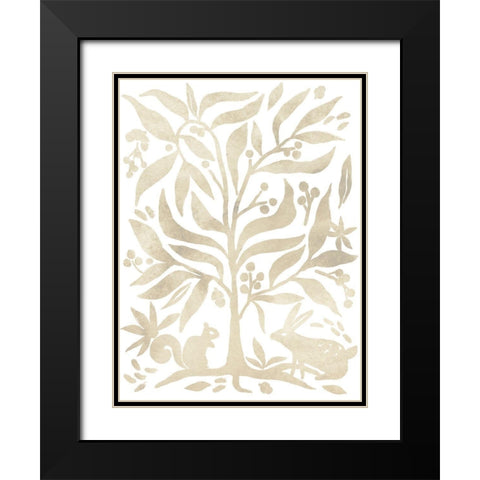 Parchment Block Print I Black Modern Wood Framed Art Print with Double Matting by Vess, June Erica