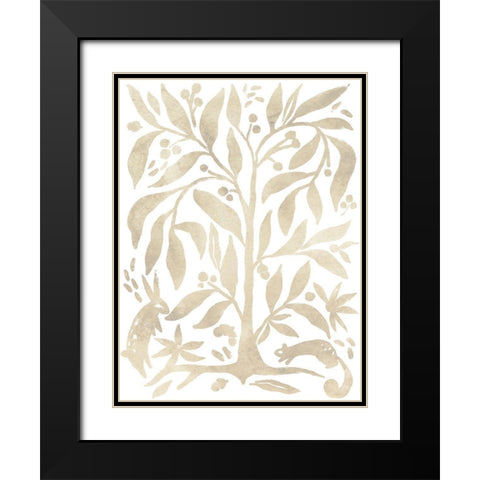 Parchment Block Print II Black Modern Wood Framed Art Print with Double Matting by Vess, June Erica