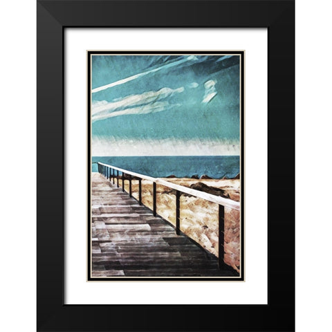 Wooden Pier Meets Blue Skies II Black Modern Wood Framed Art Print with Double Matting by Aldridge, Ashley
