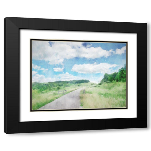 Trail Path Black Modern Wood Framed Art Print with Double Matting by Curinga, Kim