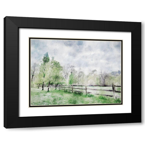 Scenic Fence Black Modern Wood Framed Art Print with Double Matting by Curinga, Kim