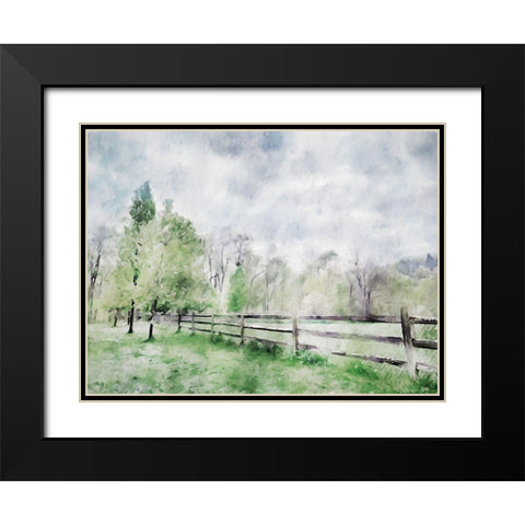 Scenic Fence Black Modern Wood Framed Art Print with Double Matting by Curinga, Kim