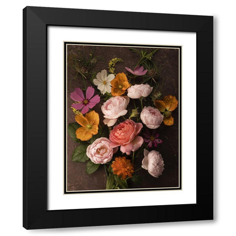 A Pocket Full of Posies Black Modern Wood Framed Art Print with Double Matting by McLean, Leah