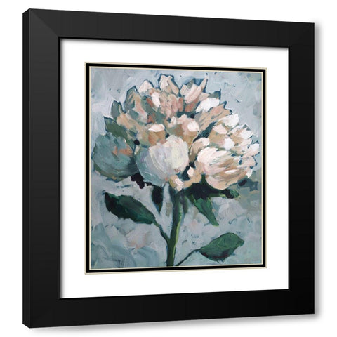 Peony Black Modern Wood Framed Art Print with Double Matting by Riger, Sue