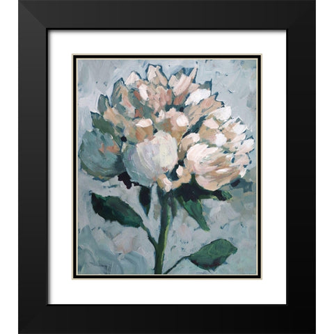 Peony Black Modern Wood Framed Art Print with Double Matting by Riger, Sue
