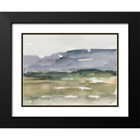 Valley View Watercolor II Black Modern Wood Framed Art Print with Double Matting by Harper, Ethan