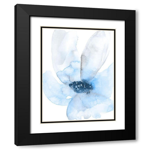 Cobalt Flower I Black Modern Wood Framed Art Print with Double Matting by Goldberger, Jennifer