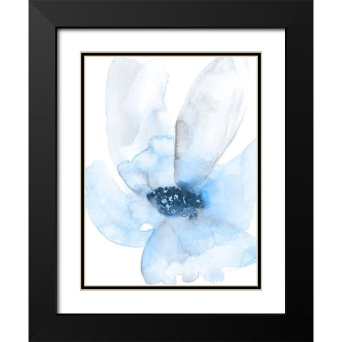 Cobalt Flower I Black Modern Wood Framed Art Print with Double Matting by Goldberger, Jennifer