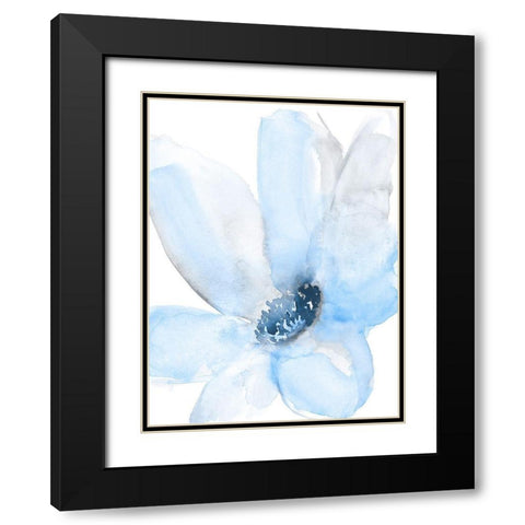 Cobalt Flower II Black Modern Wood Framed Art Print with Double Matting by Goldberger, Jennifer