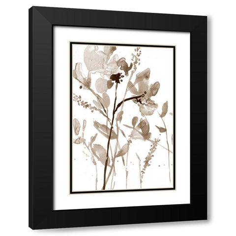 Neutral Floral Overlay II Black Modern Wood Framed Art Print with Double Matting by Goldberger, Jennifer