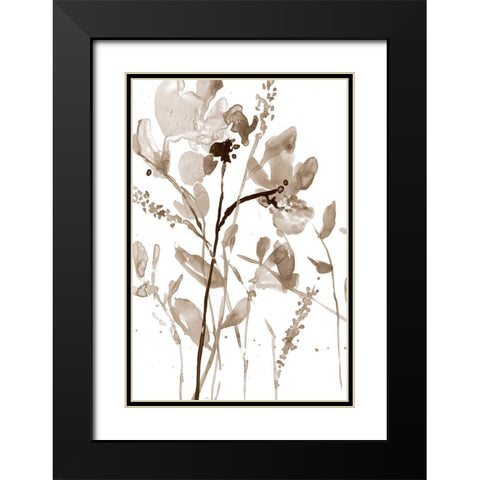 Neutral Floral Overlay II Black Modern Wood Framed Art Print with Double Matting by Goldberger, Jennifer