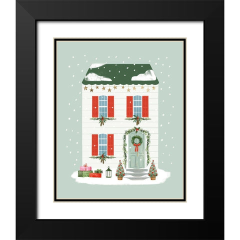 Festive Front Door IV Black Modern Wood Framed Art Print with Double Matting by Barnes, Victoria