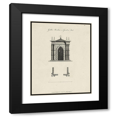 Garden Pavilion III Black Modern Wood Framed Art Print with Double Matting by Vision Studio