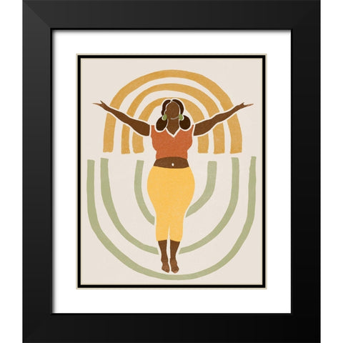 Om Together III Black Modern Wood Framed Art Print with Double Matting by Vess, June Erica