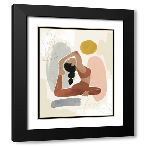 Yoga Practice I Black Modern Wood Framed Art Print with Double Matting by Barnes, Victoria