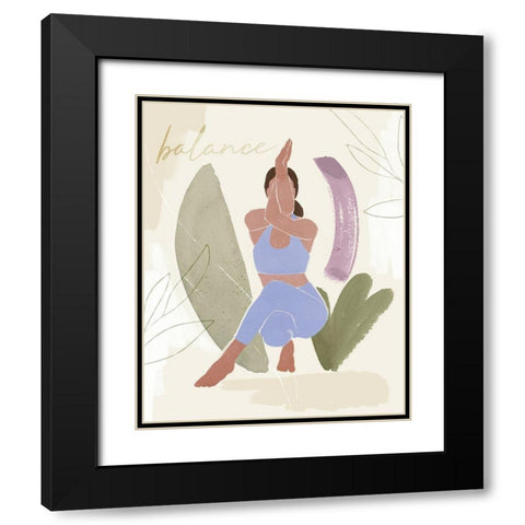 Yoga Practice II Black Modern Wood Framed Art Print with Double Matting by Barnes, Victoria