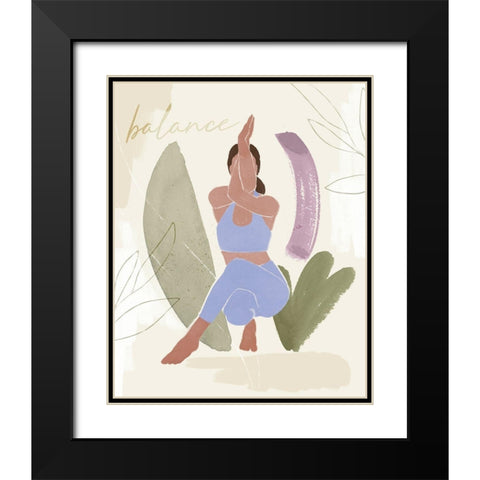 Yoga Practice II Black Modern Wood Framed Art Print with Double Matting by Barnes, Victoria