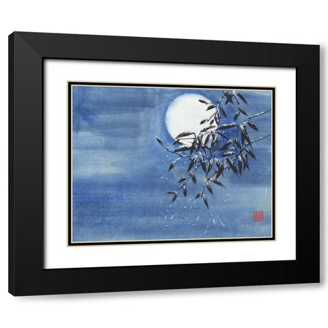Midnight Snow Black Modern Wood Framed Art Print with Double Matting by Rae, Nan