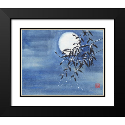 Midnight Snow Black Modern Wood Framed Art Print with Double Matting by Rae, Nan