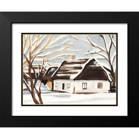 Winter Cottage I Black Modern Wood Framed Art Print with Double Matting by Warren, Annie