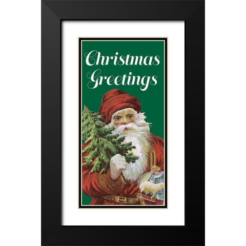 Retro Santa Claus II Black Modern Wood Framed Art Print with Double Matting by Longley, Alicia