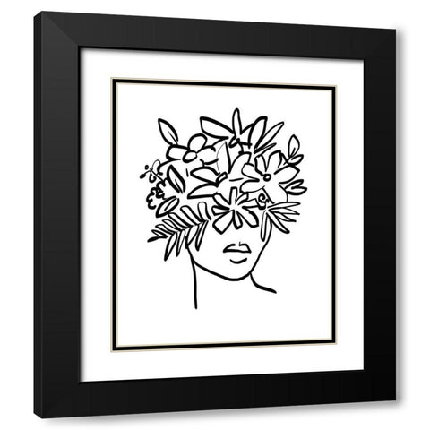 Floral View I Black Modern Wood Framed Art Print with Double Matting by Warren, Annie