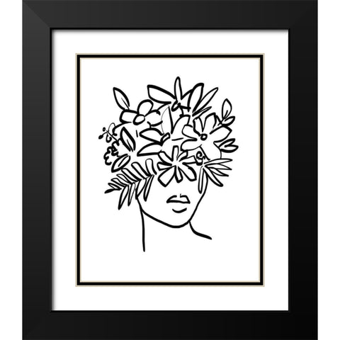 Floral View I Black Modern Wood Framed Art Print with Double Matting by Warren, Annie