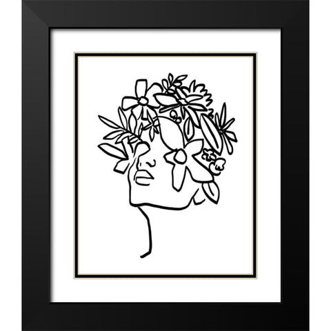 Floral View II Black Modern Wood Framed Art Print with Double Matting by Warren, Annie